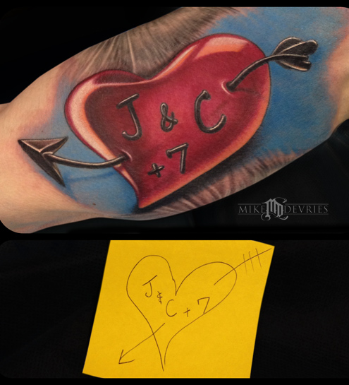 Tattoos - Custom Heart Tattoo - 86839